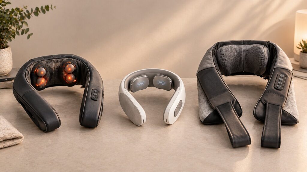Comparison of shiatsu and vibration neck massager designs